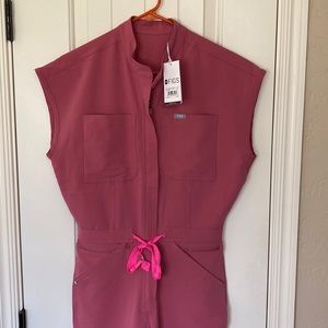 BRAND NEW WITH TAGS! FIGS quartz breast cancer awareness jumpsuit - XS